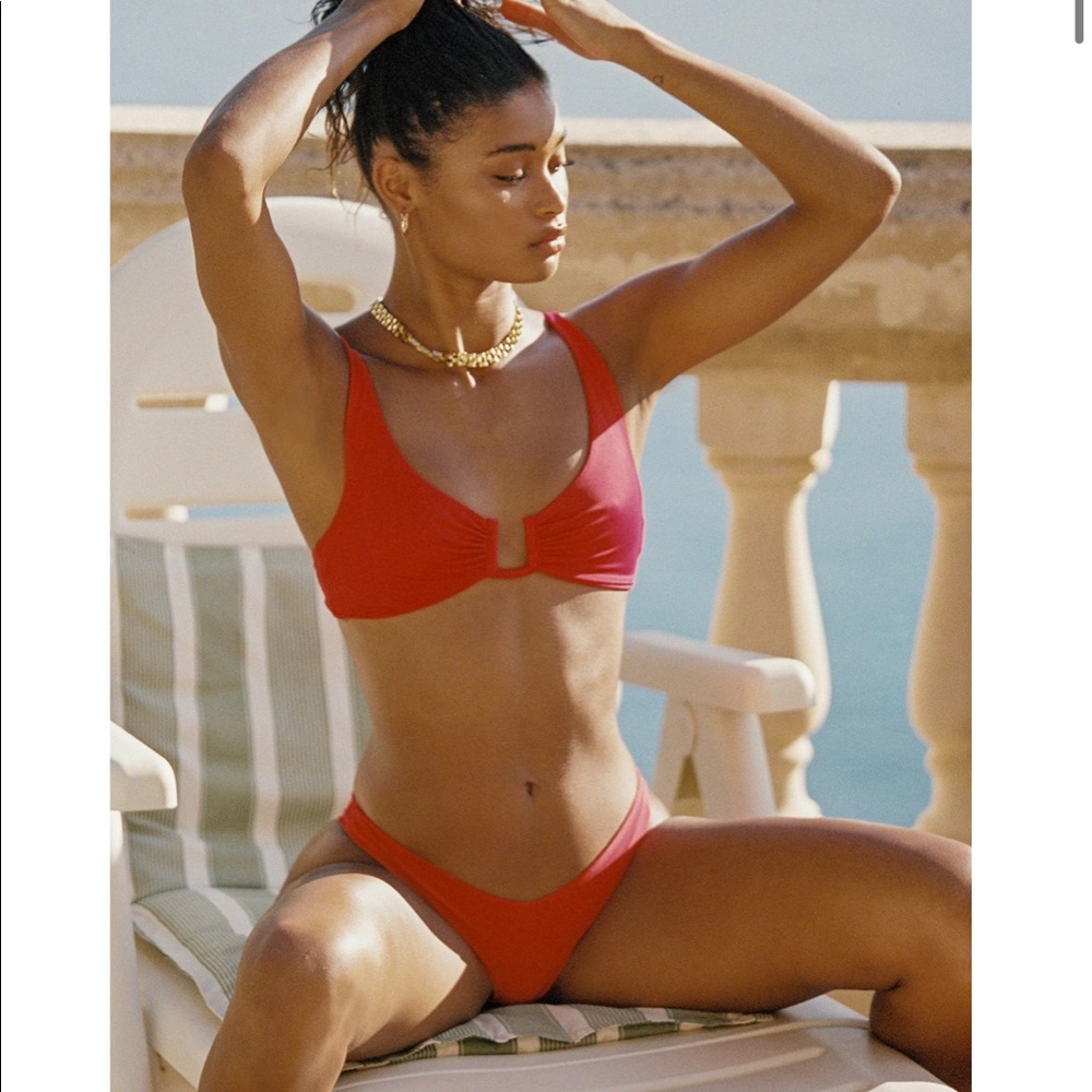 “Away that Day” red bikini.